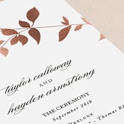 "Daydream" - Wedding Programs in Copper by Jennifer Postorino - Detail