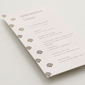 "Shraddha" - Wedding Programs in Celestial by Deynaaz Daraei - Detail