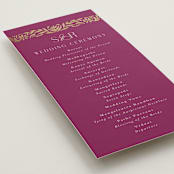 "Amber Palace" - Wedding Programs in Garnet by Chris Griffith - Detail