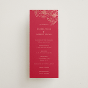 "Double Peony" - Wedding Programs in Ruby by Janean Hinger - Front