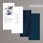 "Gold Leaf" - Wedding Programs in Indigo by Kelly Schmidt - Back of Card Options