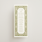 "Inlay Frame" - Wedding Programs in Avocado by Katharine Watson - Front