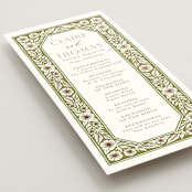 "Inlay Frame" - Wedding Programs in Avocado by Katharine Watson - Detail