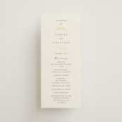"To Hold" - Wedding Programs in Ivory by Carolyn Nicks - Front
