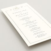 "Framed Monogram" - Wedding Programs in Silk by Kelly Schmidt - Detail