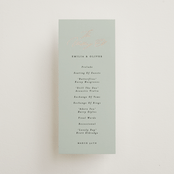 "Gilded Script" - Wedding Programs in Sage by Angela Thompson - Front