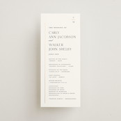 "Understated Elegance" - Wedding Programs in Cotton by Stacey Meacham - Front