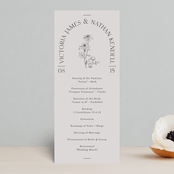 "Floral Type Arch" - Wedding Programs in Linen by Baumbirdy - Front