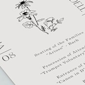 "Floral Type Arch" - Wedding Programs in Linen by Baumbirdy - Detail