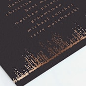 "Dazzling" - Wedding Programs in Noir by Phrosné Barwood - Detail