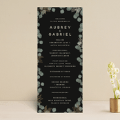 "Shades of Green" - Wedding Programs in Midnight by Susan Moyal - Front