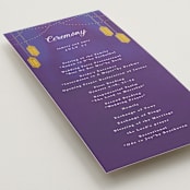 "Whole New World from Disney's Aladdin" - Wedding Programs in Aubergine by Creo Study - Detail