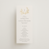 "Natural Monogram" - Wedding Programs in Porcelain by Jennifer Postorino - Front
