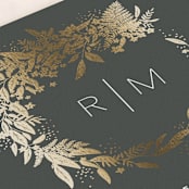 "Gather" - Wedding Programs in Ebony by Leah Bisch - Detail