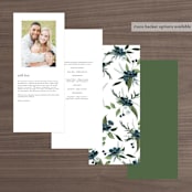 "Soft Greenery" - Wedding Programs in Twilight by Susan Moyal - Back of Card Options