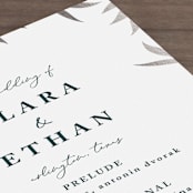 "Soft Greenery" - Wedding Programs in Twilight by Susan Moyal - Detail