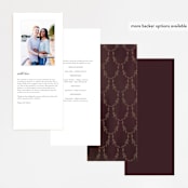 "Verdigris" - Wedding Programs in Rose by Susan Moyal - Back of Card Options