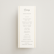"Scripted Striped" - Wedding Programs in Silk by Carolyn MacLaren - Front