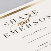 "Bold Classic" - Wedding Programs in Gold by Jessica Williams - Detail