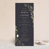 "Greenery Crown" - Wedding Programs in Navy by Susan Moyal - Front