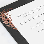 "Lux branch" - Wedding Programs in Pepper by Stacey Meacham - Detail
