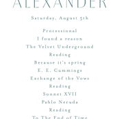 "Tidal Stripe" - Wedding Programs in Sky by Katharine Watson - Detail