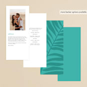 "The Palm" - Wedding Programs in Flamingo by Pixel and Hank - Back of Card Options