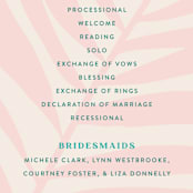 "The Palm" - Wedding Programs in Flamingo by Pixel and Hank - Detail