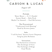 "Floral Ampersand" - Wedding Programs in Sea Breeze by Jennifer Wick - Detail
