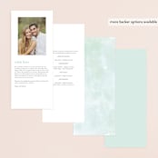 "Caliza" - Wedding Programs in Seafoam by Lauren Chism - Back of Card Options