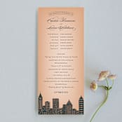 "Big City - Atlanta" - Wedding Programs in Georgia Peach by Hooray Creative - Front