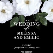 "Heirloom Roses" - Wedding Programs in Ebony by Jill Means - Detail