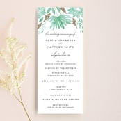 "Watercolor Delight" - Wedding Programs in Aqua by Petra Kern - Front
