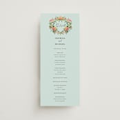 "Tropical Crest" - Wedding Programs in Papaya by Susan Moyal - Front