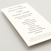 "Modern Romance" - Wedding Programs in Obsidian by Jennifer Postorino - Detail