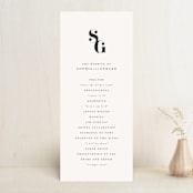 "Modern Initials" - Wedding Programs in Buttercream by Lori Wemple - Front