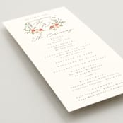 "Roses Crest" - Wedding Programs in Pomegranate by Everett Paper Goods - Detail