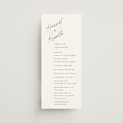 "Scripted Elegance" - Wedding Programs in Linen by Ana de Sousa - Front