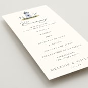 "East Coast Lighthouse" - Wedding Programs in Snow by Becky Nimoy - Detail