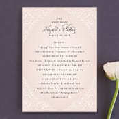 "Elegant Lace" - Wedding Programs in Blush by Hooray Creative - Front