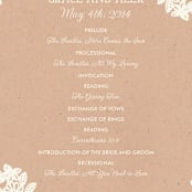 "Lace and Kraft" - Wedding Programs in Kraft by Katharine Watson - Detail