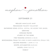 "Love Connection" - Wedding Programs in Red Hot by Kim Dietrich Elam - Detail