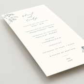 "Sketched Florals" - Wedding Programs in Storm by Baumbirdy - Detail