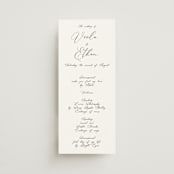 "Poem" - Wedding Programs in Snow by Maja Cunningham - Front