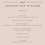 "Sawyer" - Wedding Programs in Cloisonné by Melanie Kosuge - Detail