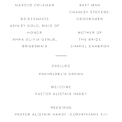 "Waltz" - Wedding Programs in Tuxedo by Lori Wemple - Detail