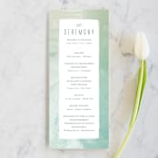 "Painted Sea" - Wedding Programs in Seafoam by Hooray Creative - Front
