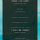 "Ombio" - Wedding Programs in Aqua by GeekInk Design - Detail