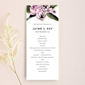 "Peony" - Wedding Programs in Ice Mist by Cass Loh - Front