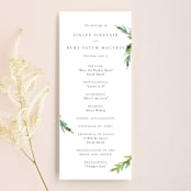 "Simple Pine Branches" - Wedding Programs in Vanilla by Mere Paper - Front